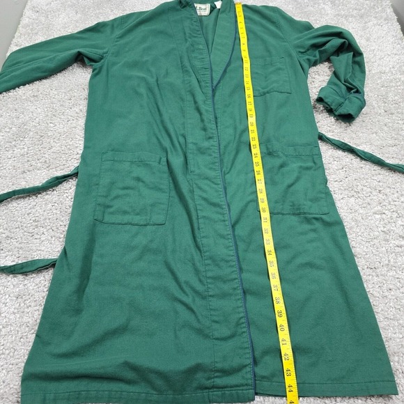 Vintage LL Bean Robe‎ Mens Medium Green Long Sleeve Pockets Lightweight USA Made - Picture 10 of 12